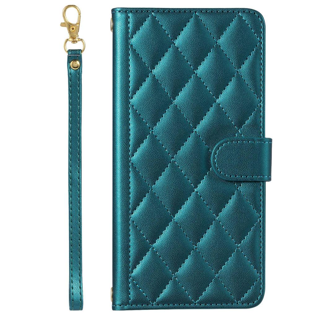 Cross-Border Compatible Houndstooth Leather Flip Card Holder Case with Lanyard for Sony 5 IV/10 V (2023)