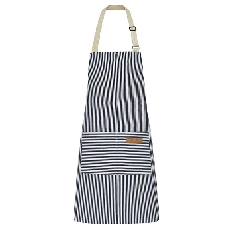 Multipurpose Striped Apron Adjustable Neck Strap and Waist Tie For Outdoor Work Restaurants And Home Cooking Baking Task