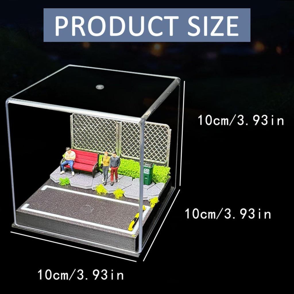 1:64 Parking Display Case Storage Protection Decoration Dollhouse Diorama Landscape Building