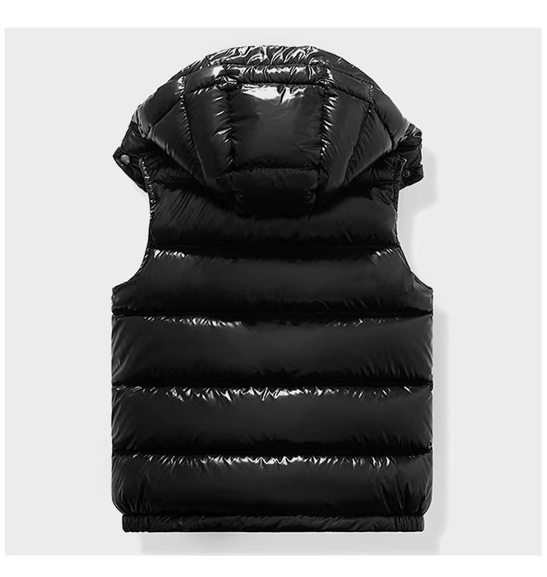 2023 Unisex Błyszcząca Ciepła Kamizelka Puchowa Bez Prania z Odpinanym Kołnierzem Stójką
