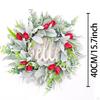 Hello Spring Wreath Artificial Flower Decorative Round Hanging Ornament Garland for Front