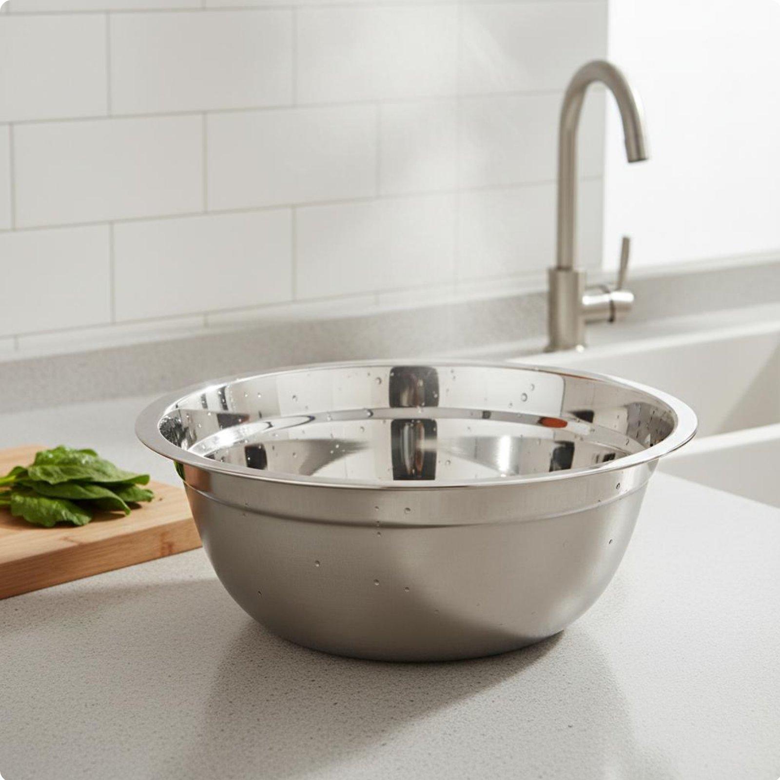 316 Stainless Steel Bowl Extra Thick Deep Metal Food Basin Vegetable Washing Bowl Kitchenware for Cafeteria