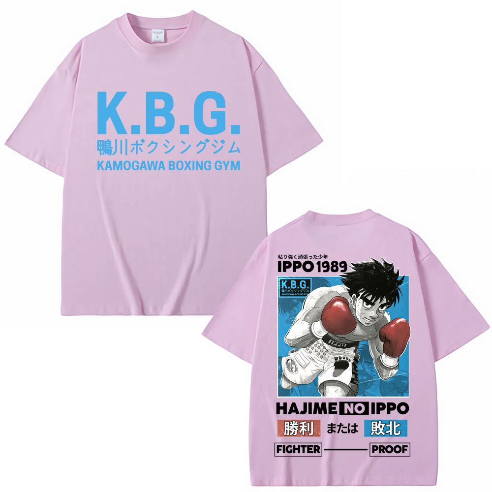 Anime Hajime No Ippo Graphic Tshirts Kamogawa Boxing Gym Harajuku Unisexga T Shirts Makunouchi Takamura KGB Loose Cotton T Shirt