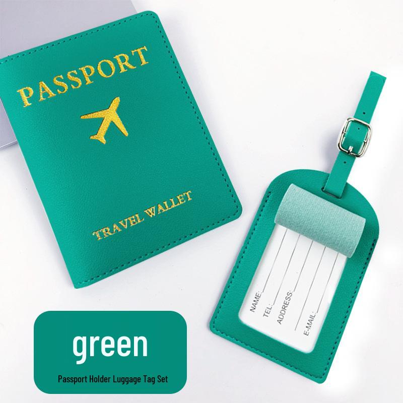 PU Leather Passport and Luggage Tag Set