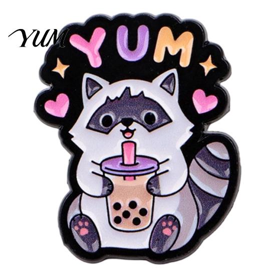 Raccoon Brooch Pin Cartoon Pin, Animal Decorative Enamel Badge, Alloy Scarves Pins Lapel for Jackets Backpacks Hats