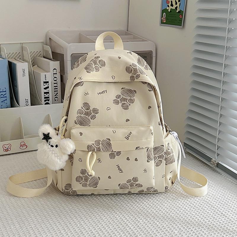 Schoolbag Cute Cartoon Bear Backpack Female Korean High Value Junior High School Student Elementary School Bag Lightweight Travel Small Backpack