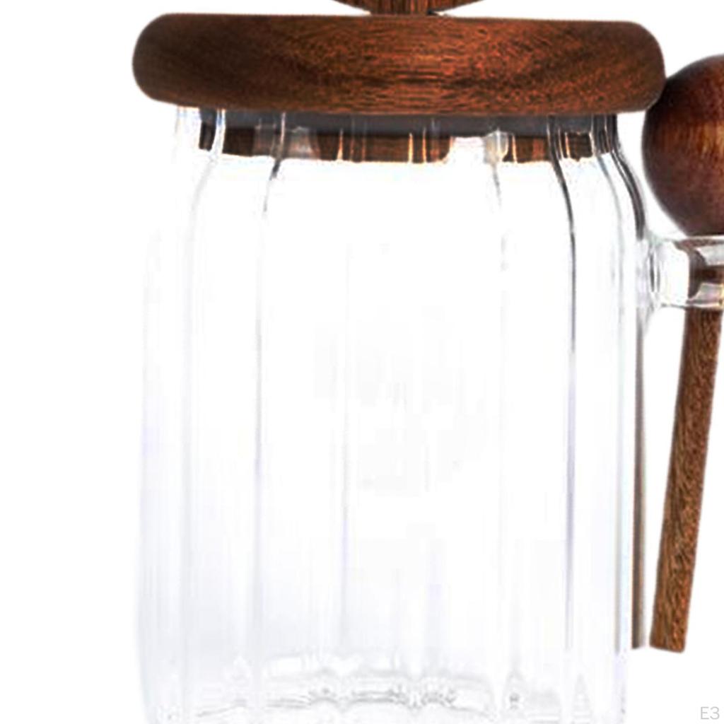 Airtight Glass Container with Wooden Lid for Food Storage