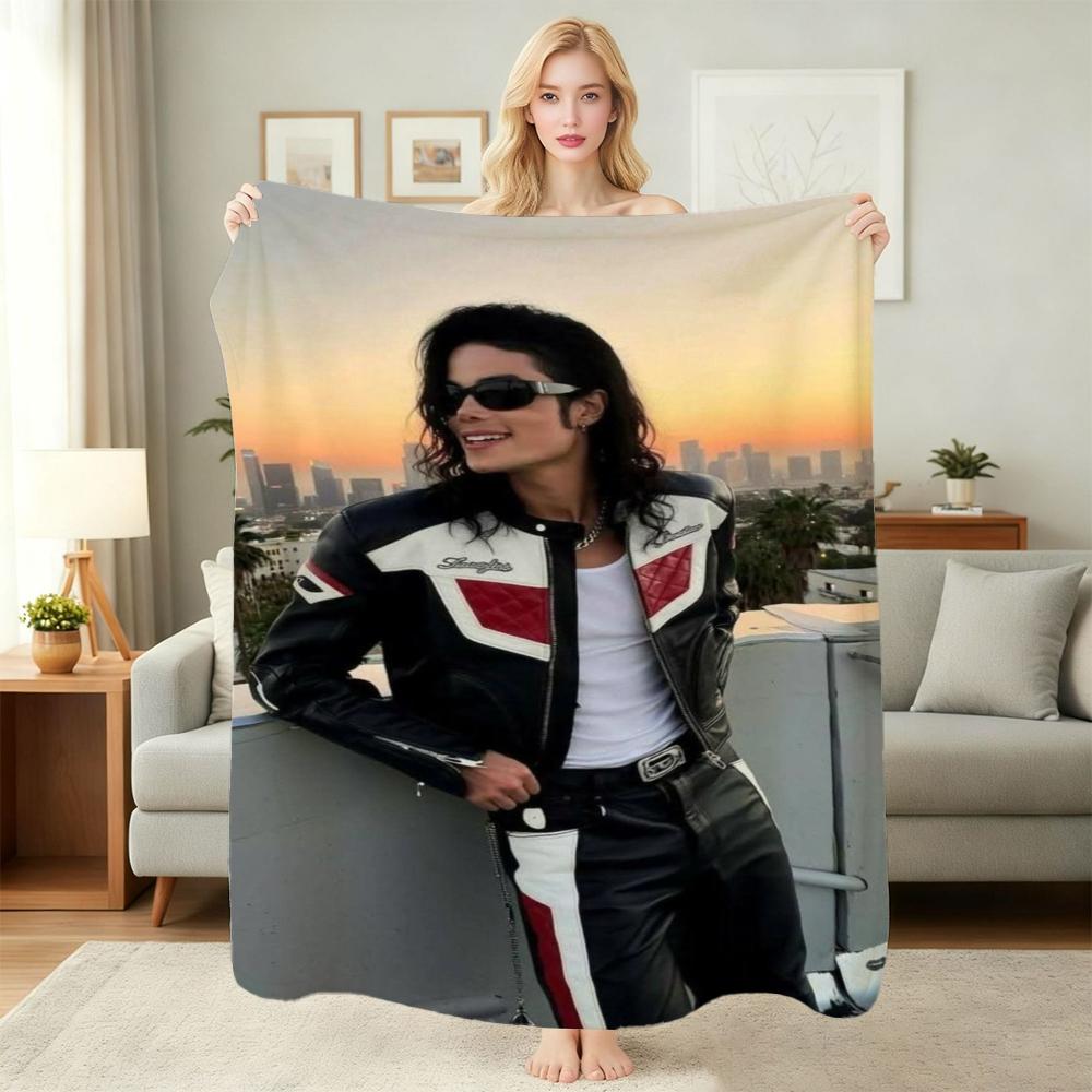 Michael Jackson History World Tour Flannel Printed Blanket Cozy Comfortable Throw Blanket For Bedroom Sofa Bed Party Decor New Year Gift