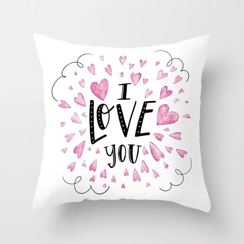 Seat Living Room Sofa Pillowcase Valentine's Day Love Cushion Cover Red Pink Heart  Home Decor
