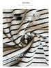 Women's High-End Hong Kong Style Black & White Striped Loose Summer T-Shirt