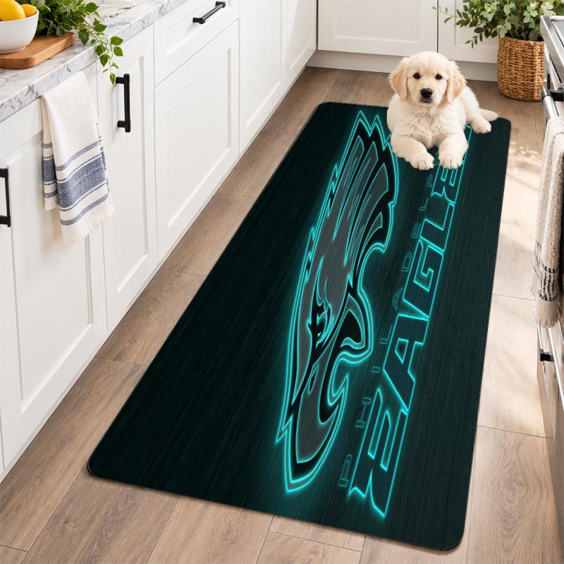 Flannel Kitchen Mat Philadelphia Eagles Soft Area Rug Non Slip Floor Carpet Home Decoration