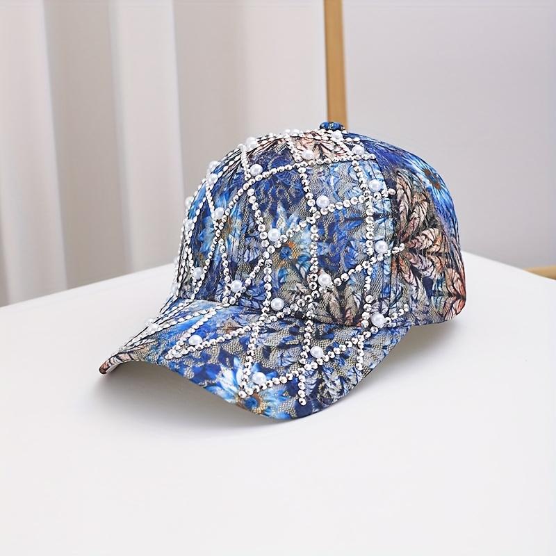 

Летняя корейская мода, повседневная кепка-утка с украшениями из страз и жемчуга, бейсболка для занятий спортом на открытом воздухе, новая модель 1pc
