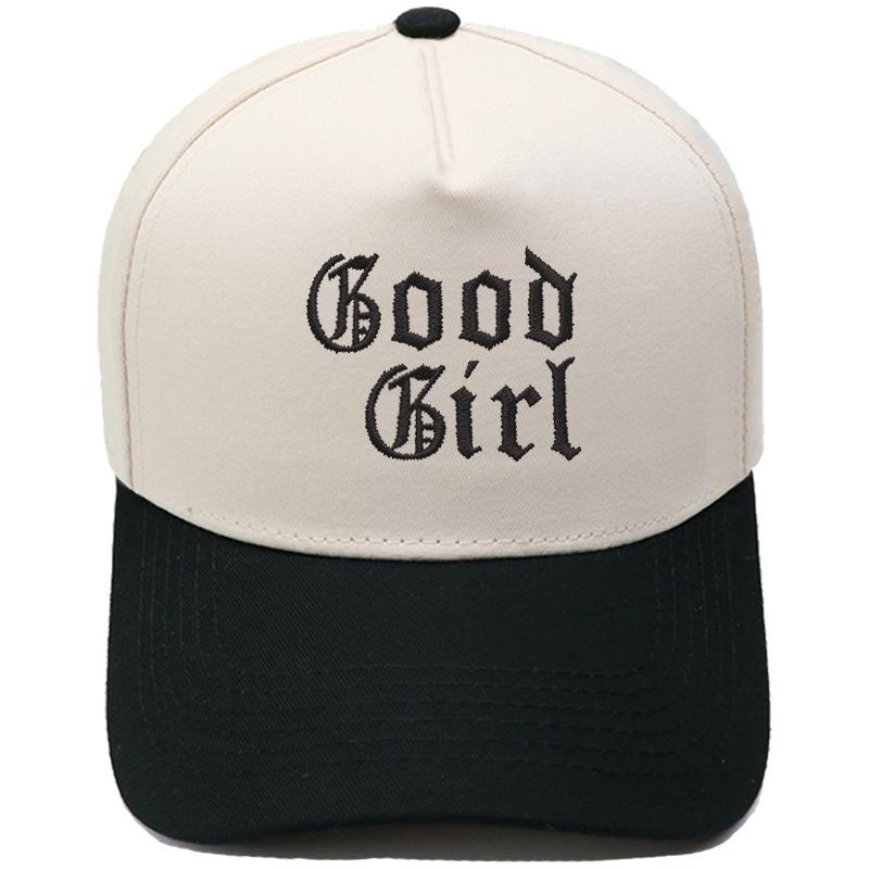 Good Girl Truck Driver Hat Embroidery Vintage Leopard Print Color Matching Baseball Cap European and American Men's Casual