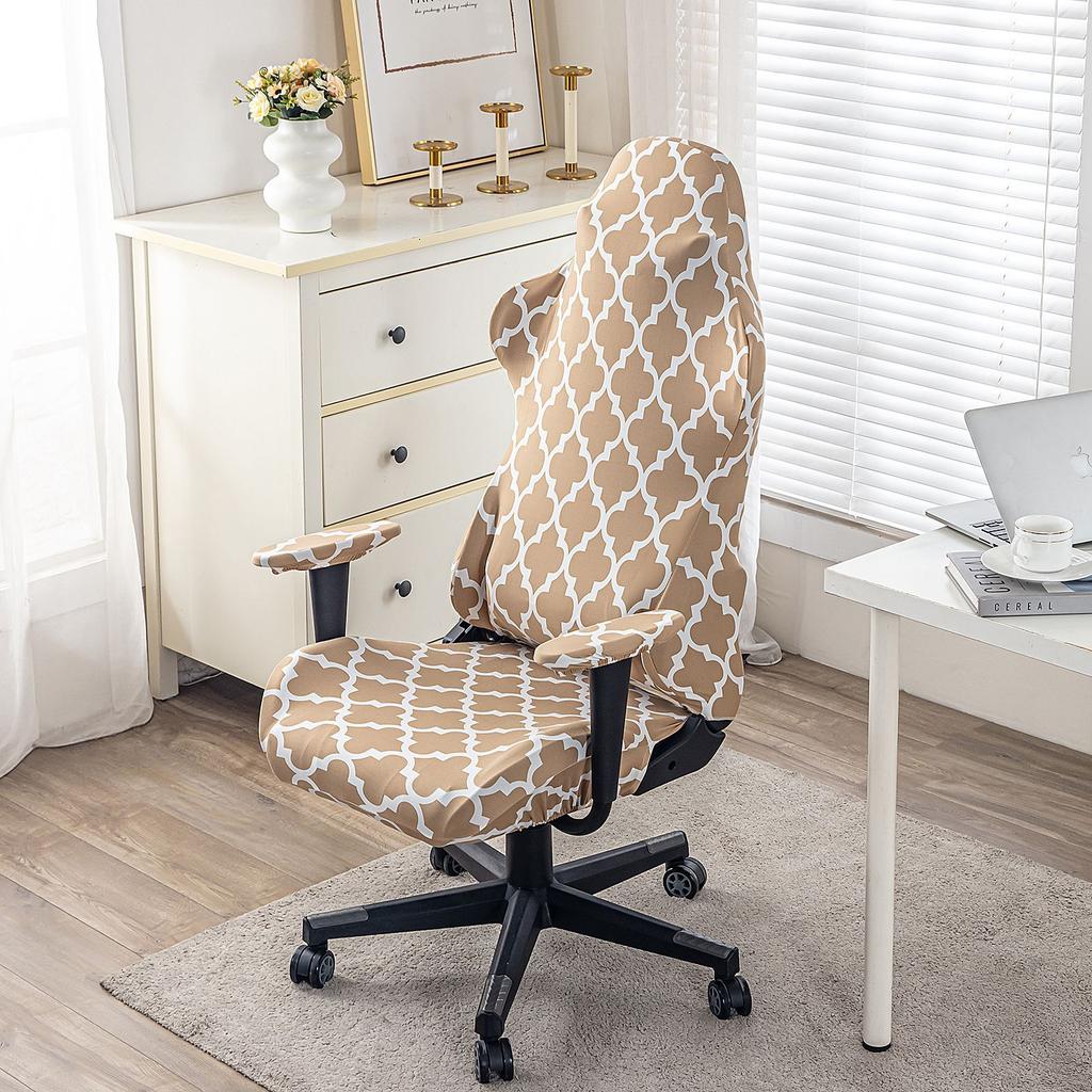 Game Chair Cover 4-Piece Stretchable Armrest Cover Chair Back Cover Chair Seat Cover Computer Video Game Office Chair Cover