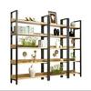 Modern Steel and Wood Multi-Layer Storage Rack for Living Room Display