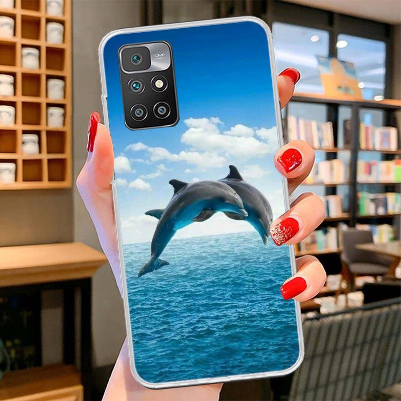 Ocean Animal Cute Dolphin Cover Phone Case For Xiaomi Poco F7 Ultra X7 X6 X5 Pro M7 Redmi 15C 15 13C 13 12C 12 10C 10 9A 9C 9T 9