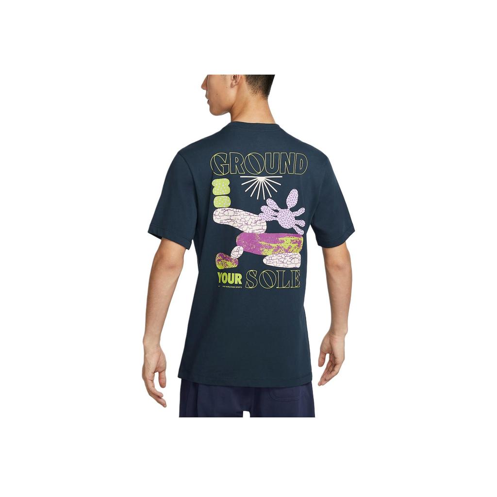 Nike Sportswear Comfortable Soft Sports Nautical Skin-Friendly Crew Neck Pullover Short Sleeve T-Shirt Men Tops Deep-Sea-Blue FZ9999478