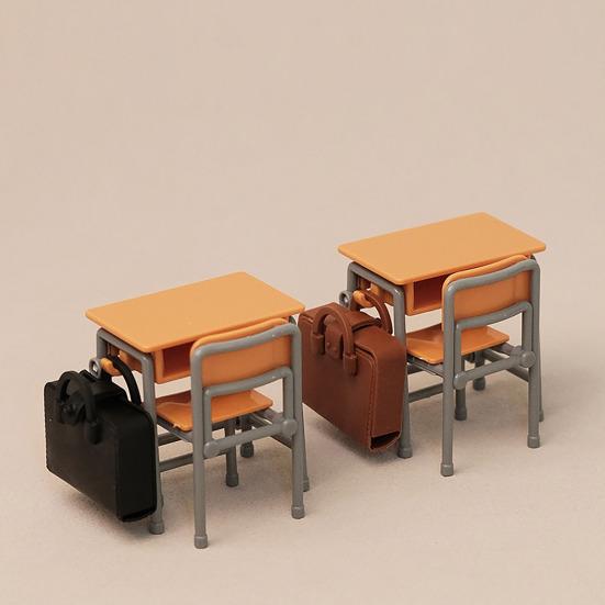 Doll House Ornament, Desk Chair School Bag Dollhouse Ornament, Realistic Doll House Accessories for Toddlers Pretend Play Toys