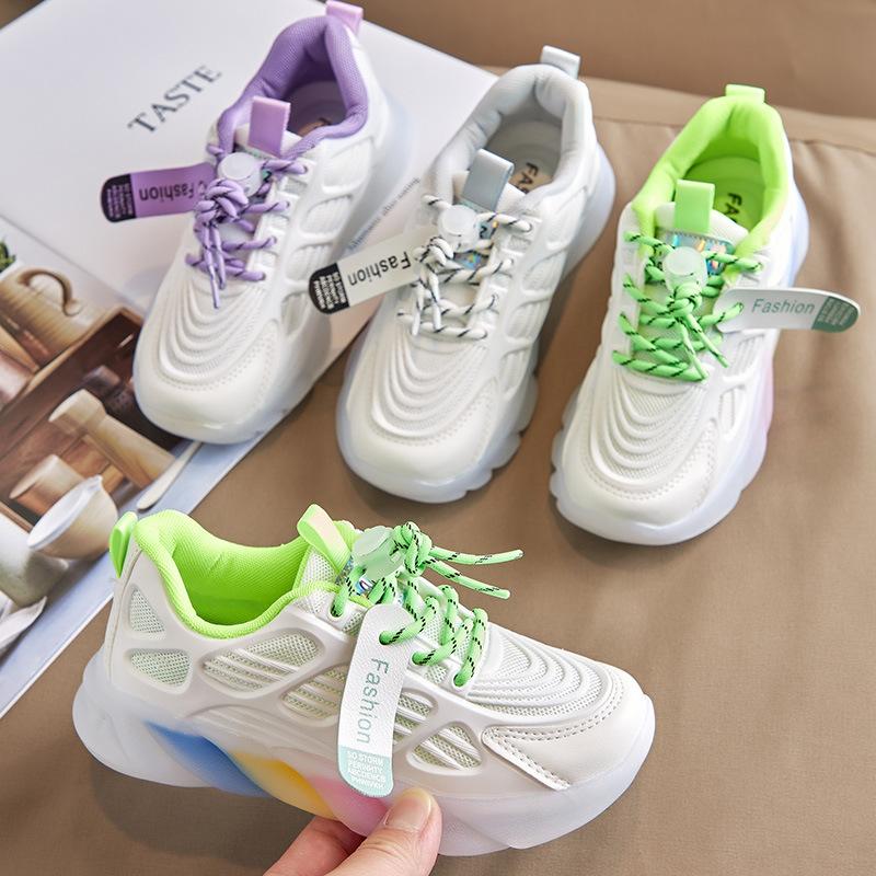 Children Shoes Spring And Summer Newest White Shoes, Old Shoes, Girls Sports Shoes Children'S Breathable Mesh Shoes