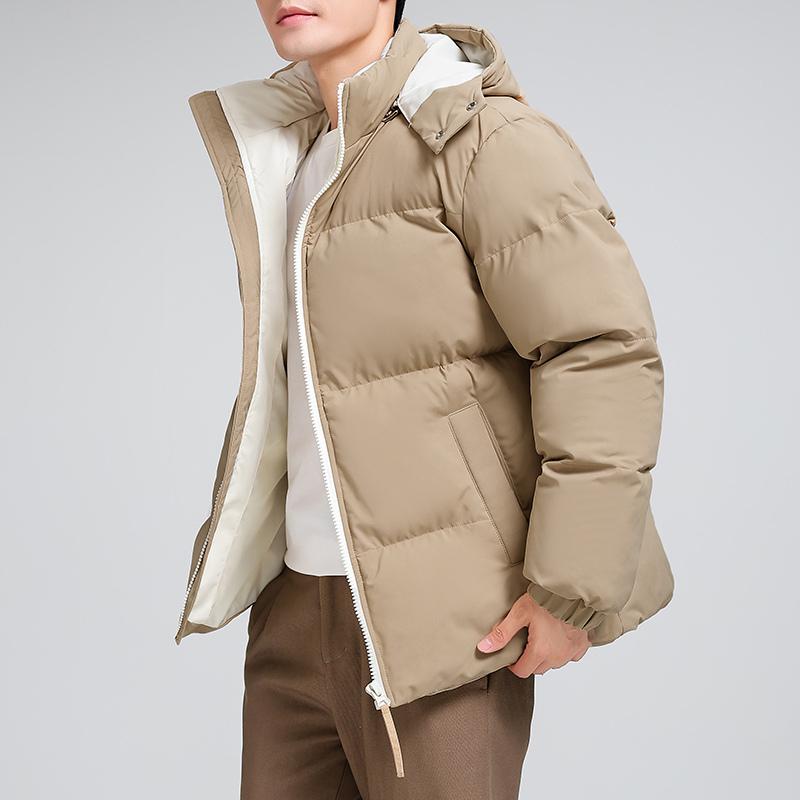 

High Quality New Trendy Down Parkas Cotton Jacket Men s Winter Thick Bread Jacket Korean Version Hooded Detachable Cotton Jacket M коричневый