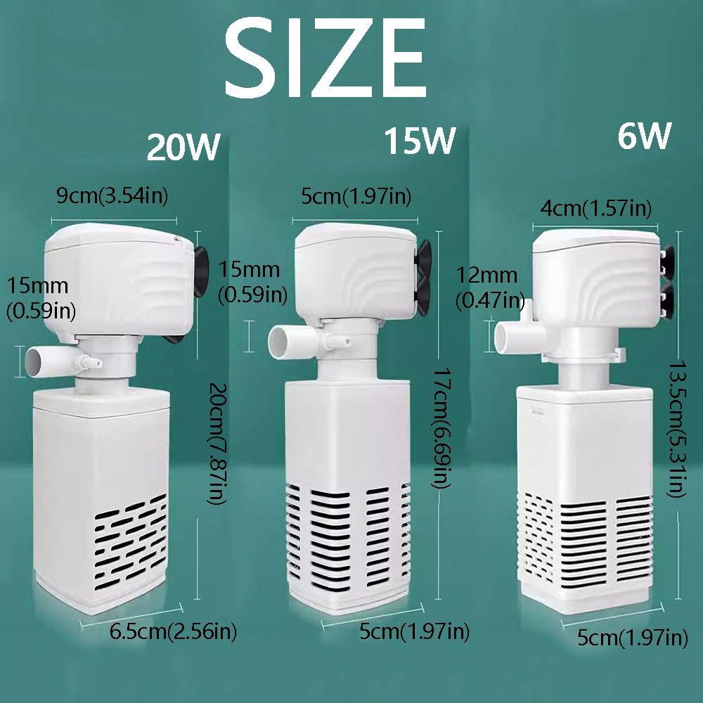 3 in 1 Aquarium Filter Pump Energy Efficient Silent Operation Submersible Filter Black Filter Cotton Plastic Water Filter Pump