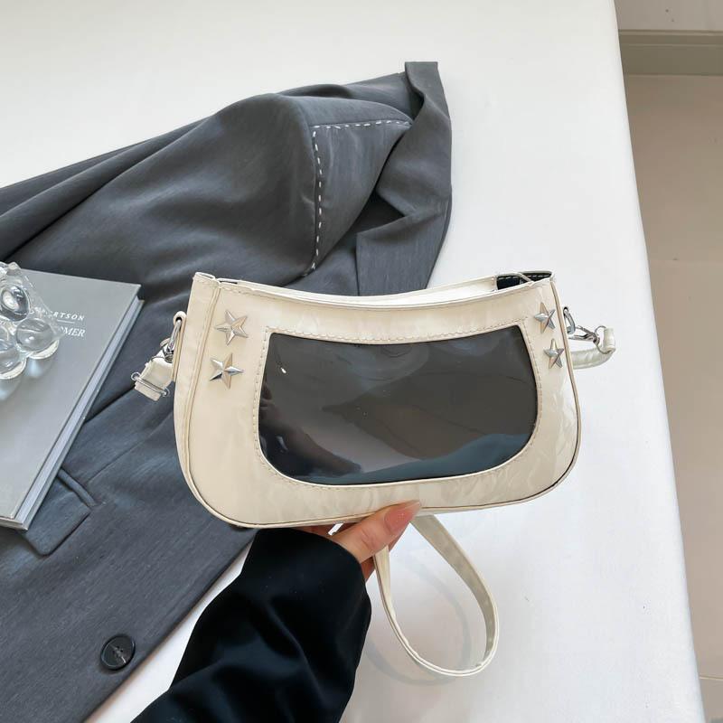 

Летняя популярная новая нишевая дизайнерская одноплечевая сумка-мессенджер, универсальная повседневная трендовая сумка-полумесяц для женщин белый