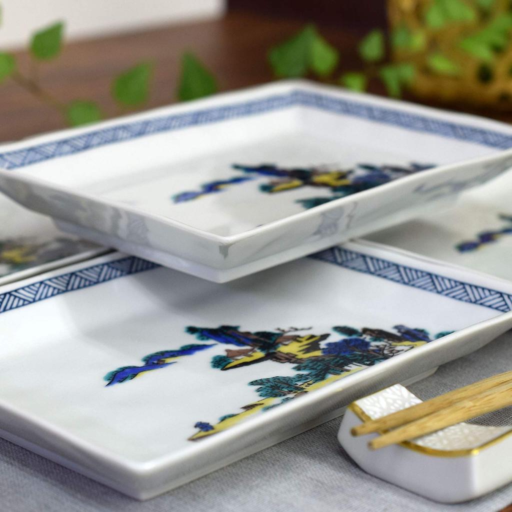 Set Farfurii Mici Elegante Kutani Ware cu Peisaj Fabricat în Japonia (5 bucăți) Design,