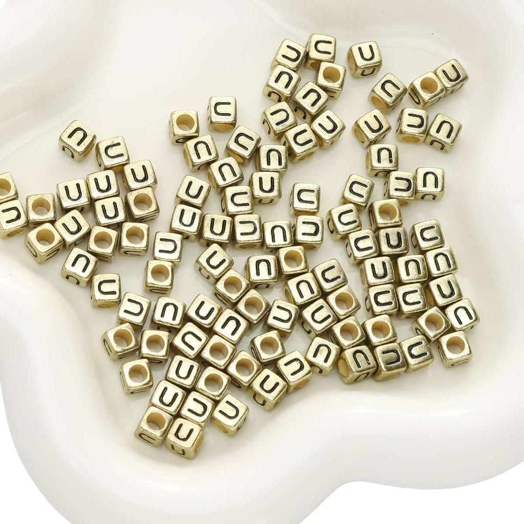 50 pz 6mm Cubo Quadrato Acrilico Fai da Te Perline Lettere Alfabeto A-Z Lettere Inglesi Per Braccialetto Collana Gioielli