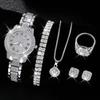Gypsy Star Diamond Women'S Bracelet Watch Set Steel Belt Full Diamond Quartz Women'S Watch Watch