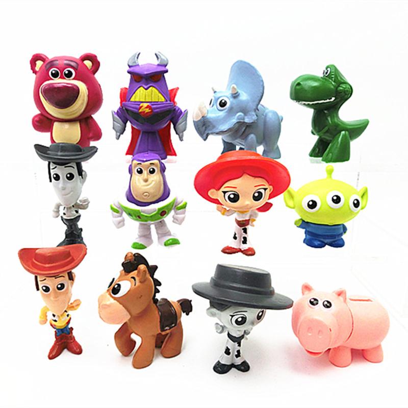 10pcs Toy Story Figures Buzz Lighter Woody Jessie Figurine Toy Gift Cake Topper