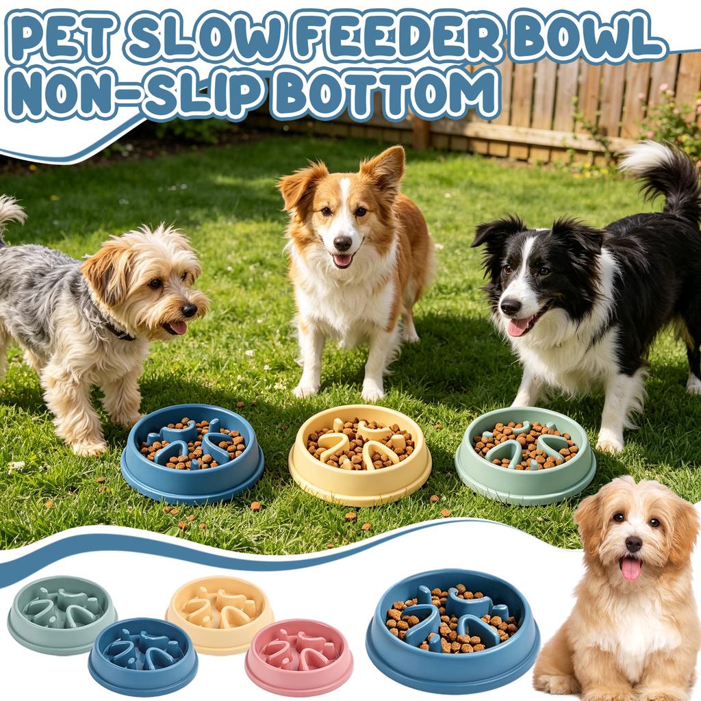 Slow Feeder Dog Bowls, Dishwasher Microwave Safe Puppy Puzzle Bowl With Non- Design For Eating