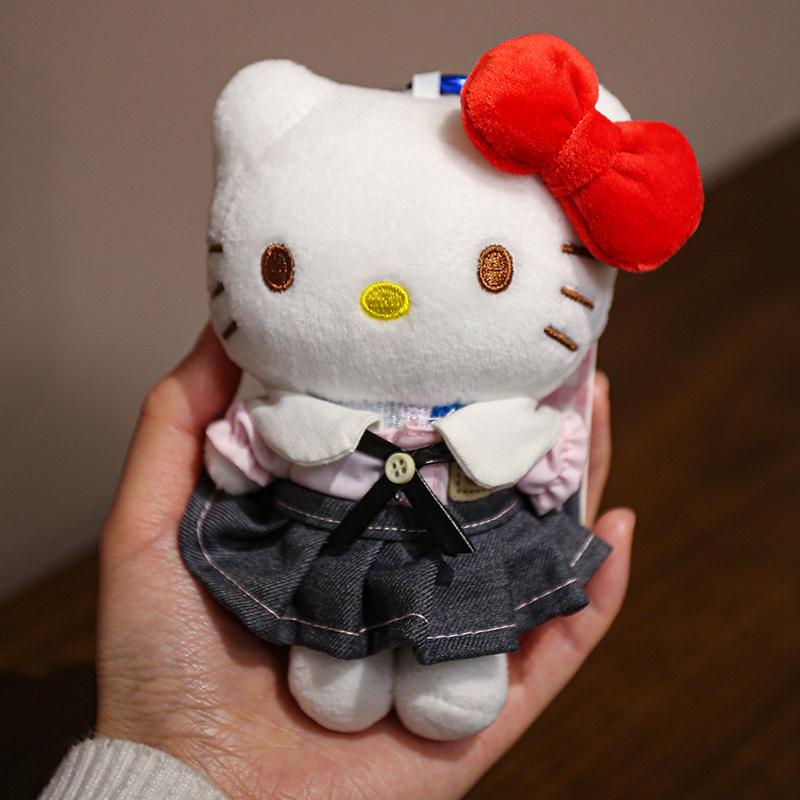 Hellokitty Plush Toys 15Cm Kitty Cat Stuffed Pendant Keychain Kawaii Toys Hobbies Collection Decor Toys Adorably Birthday Gifts