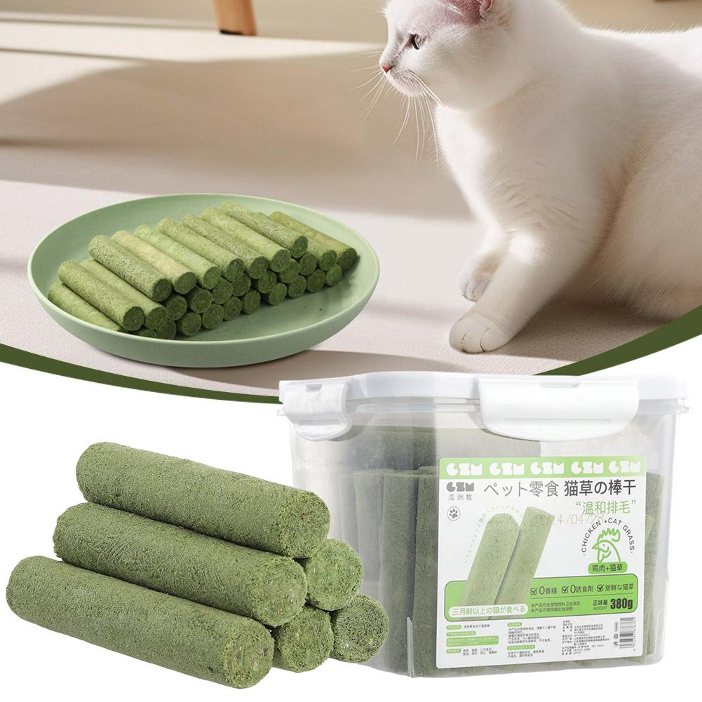 60/80 pcs Cat Grass Teeth Grinding Stick Pet Snacks Hairball Removal Mild Hair Row Ready To Eat Cat Teeth Cleaning Sticks