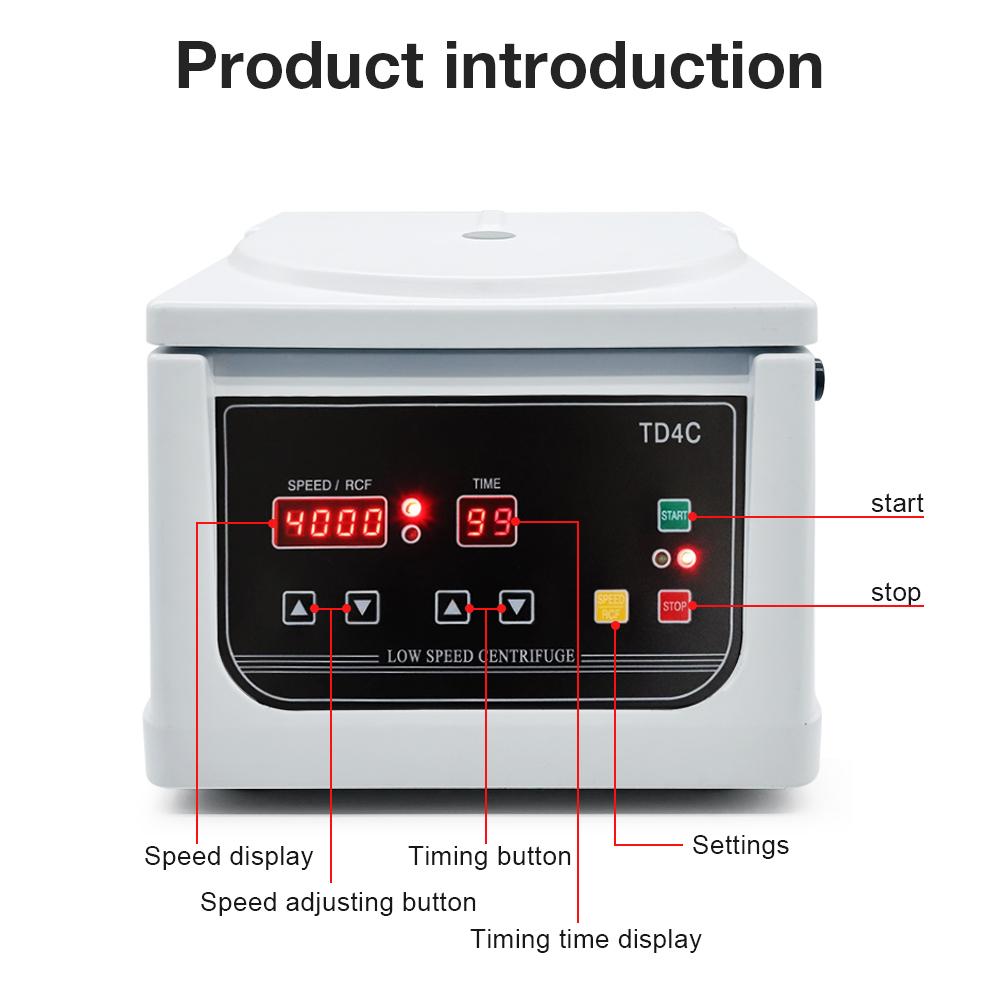 Laboratory Centrifuge 4000rpm Low Speed Centrifuge 15ml*8 Centrifuge Adjustable Timing Separate Tools for Cosmetics Blood