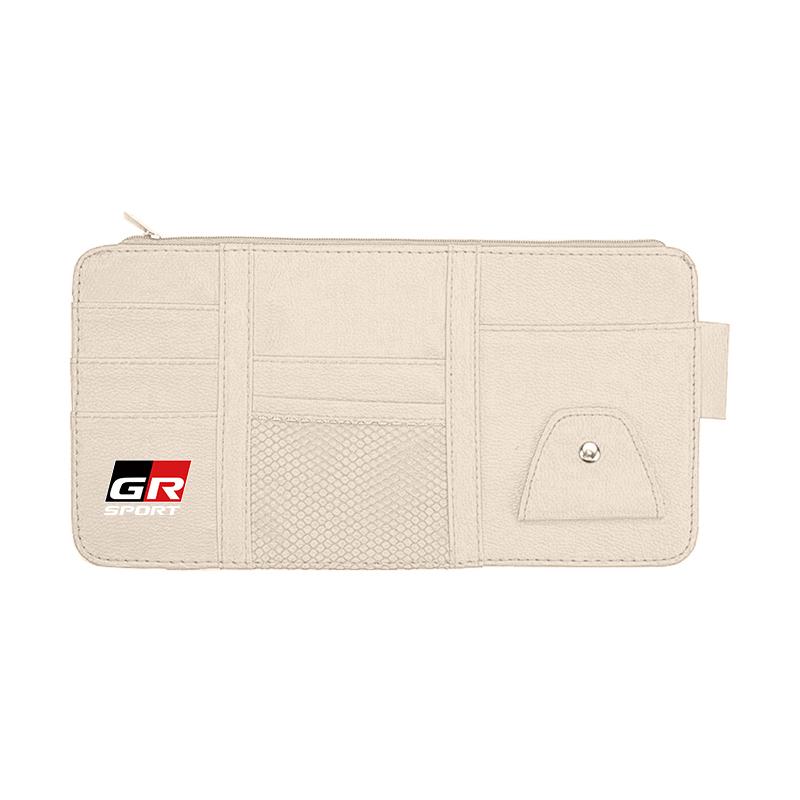 2026 Hot For Toyota Hub Caps PU Leather Car Sun Visor Ticket Card Storage Bag Accessories For Toyota Gazoo Racing Corolla Crown 