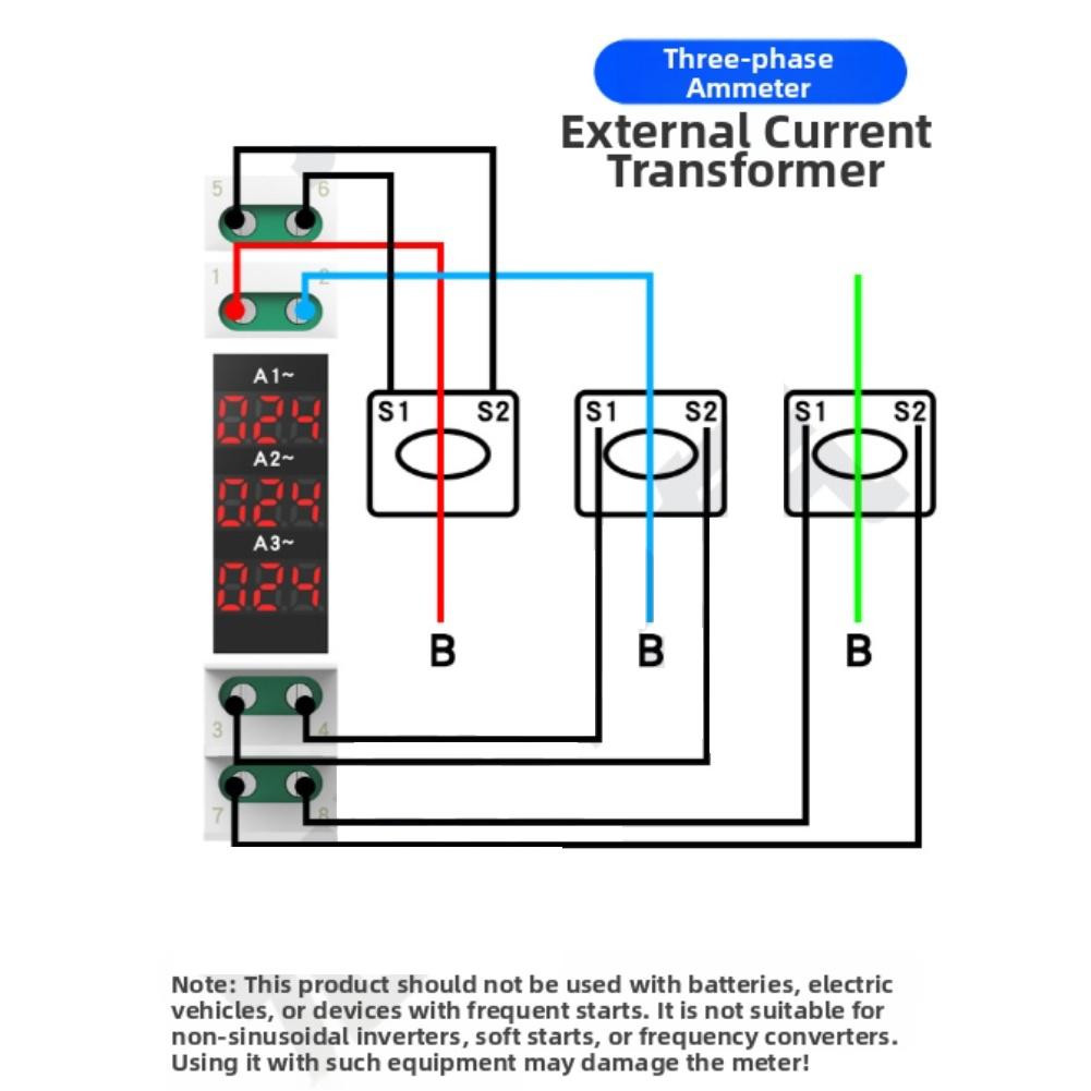 Three Phase Voltmeter Digital Display with Portable Design for Industrial and Commercial Electrical Monitoring