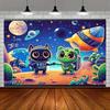 1 Photography Background Banner - Fantasy Space Animal Adventure Cloth Suitable for Birthday Wedding Dance Party Decoration