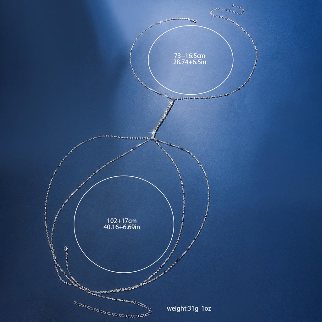 European and American style diamond studded body chain, female personality trend, body chain, backless bikini accessories