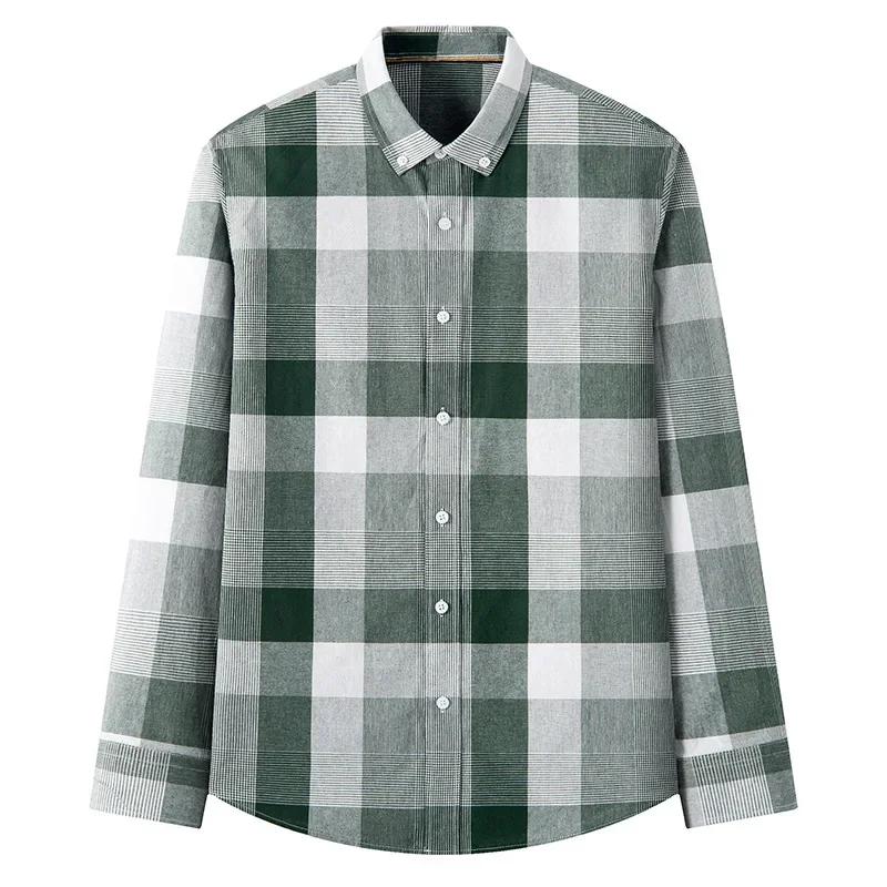 New in shirt hight quality 100%cotton long sleeve shirts for man slim fit casual plain shirt soft plaid trends designer clothes