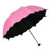 Women's Dual-Use Umbrella: Rain or Shine, Thickened, Three-Fold, with UV Protection and Customizable Logo Printing.