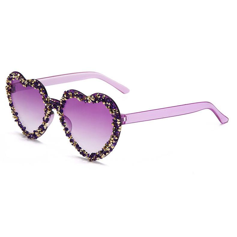 New Unisex Heartshaped Clear Jelly Sunglasses With Handmade Rhinestones For Summer Parties