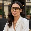 Retro simple marine sunglasses men's and women's fashion travel accessories glasses new square double beam sunglasses