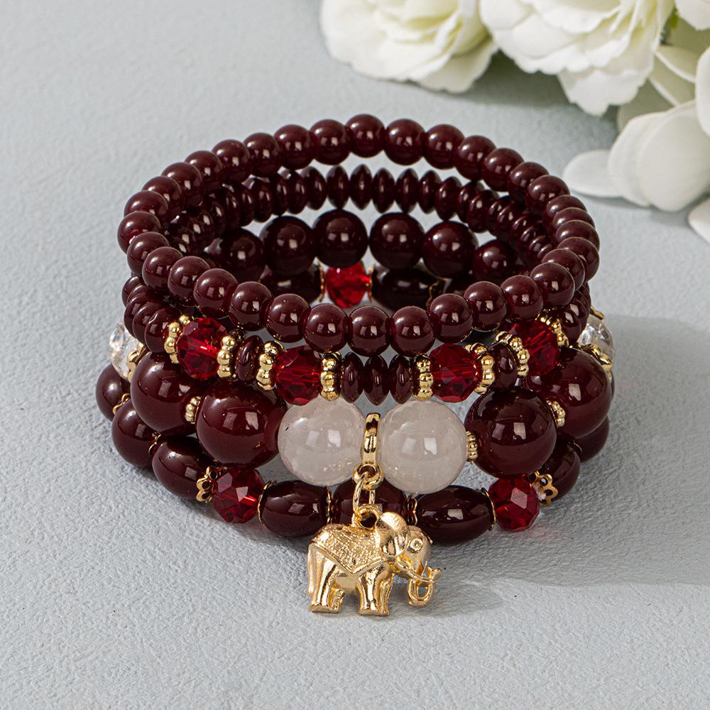 JYL TS Bracelet National Style Elephant  3-piece Set Brings Strength & Charm Purple гиганты оранжевый