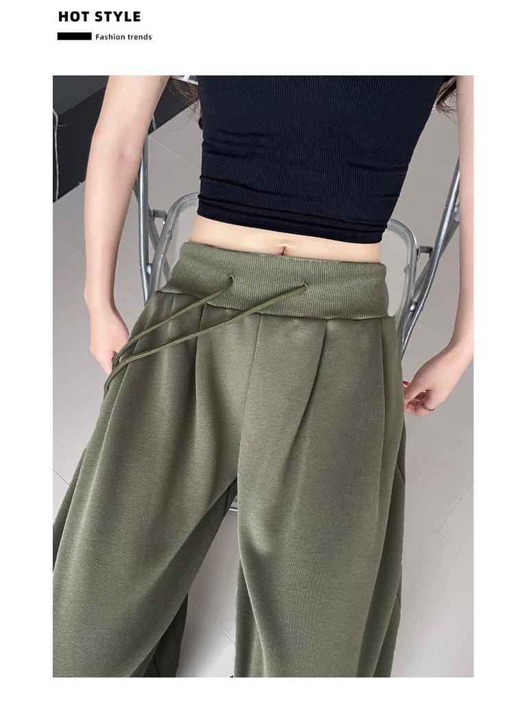 2025 Women's American-Style Wide-Leg Sweatpants: Loose, Relaxed, Korean-Inspired Casual Autumn Wear