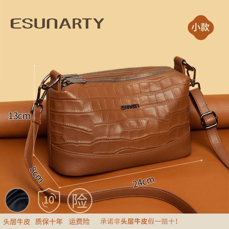 

Crossbody Bag Women s 2025 New Arrival Summer Genuine Leather Soft Leather Large Capacity Multi-Layer Mom Women s Middle-Aged Women s Bag Crocodile Brown Small