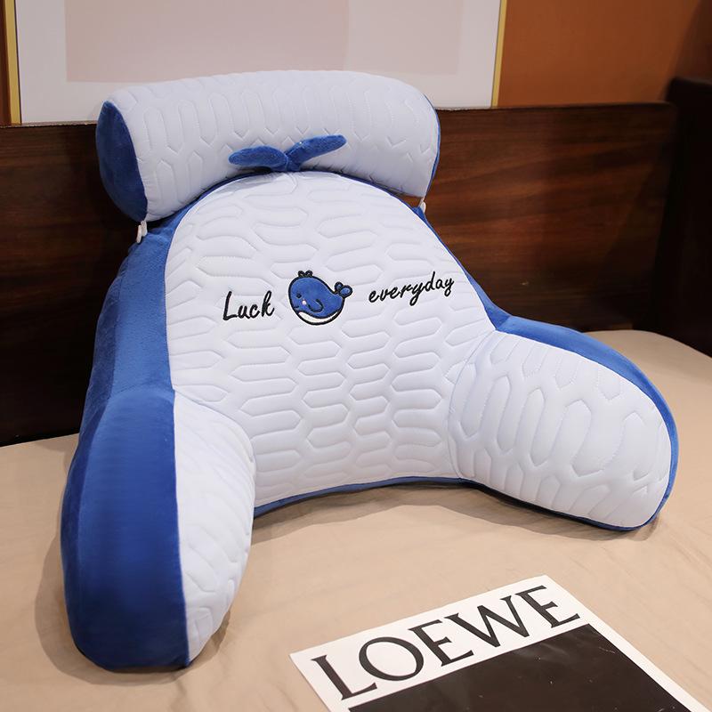 Breathable Ice Silk Bedside Cushion Summer Cooling Cushion Waist Pillow Soft Bag Bedroom Bed Back Cushion Removable and Washable