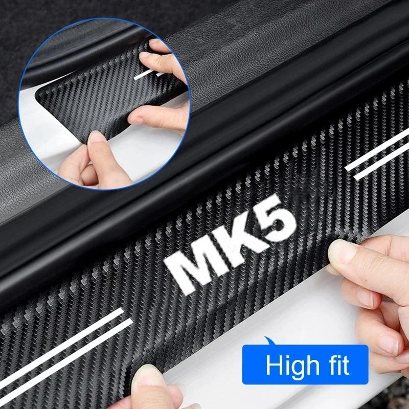 Luminous Car Door Sill Scuff Plate Threshold Protective Decals For Volkswagen VW GOLF MK5 Emblem Rear Trunk Bumper Guard Strips