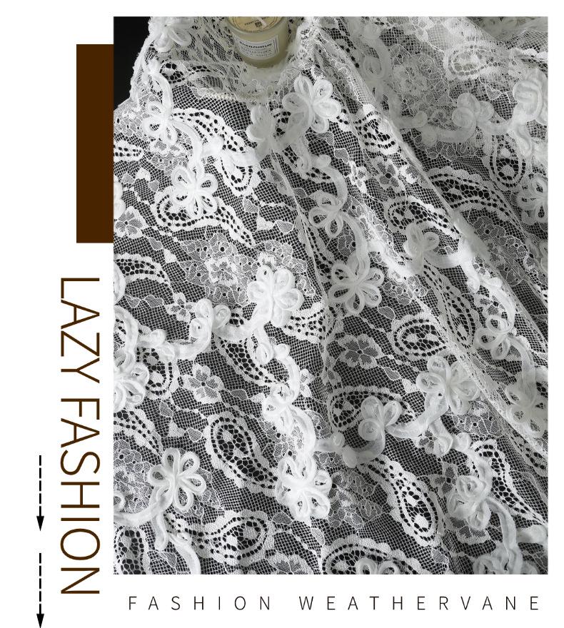 3D Floral Embroidery Lace Fabric for Elegant Wedding and Bridesmaid Dresses