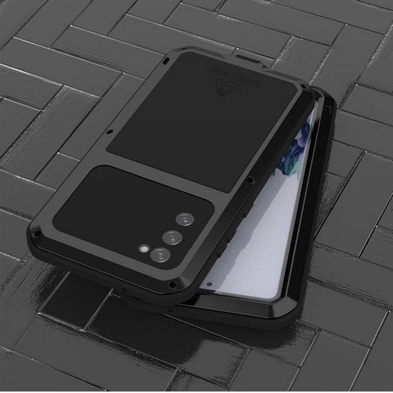 Love Mei Case for Samsung Galaxy S20 FE 4G/5G, Armored with Glass, Black