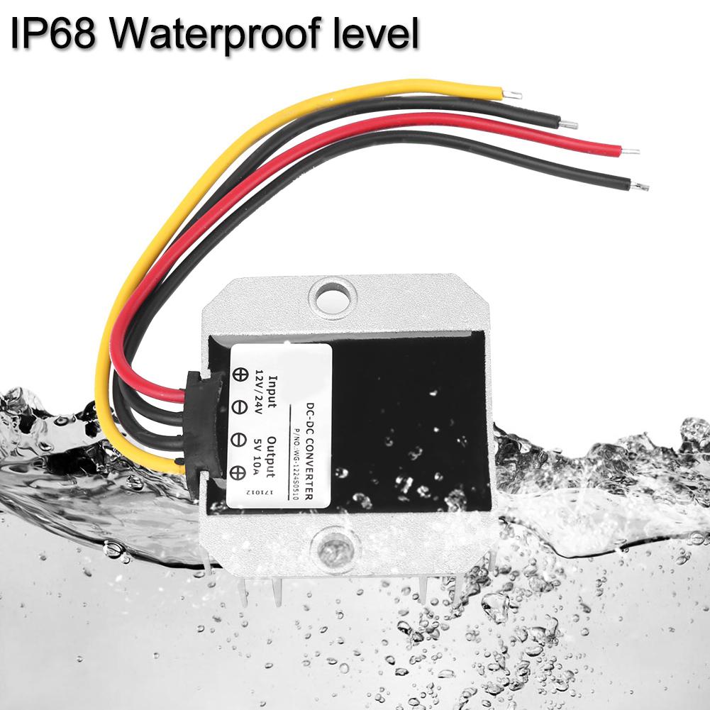 DC12V 24V To 5V 10A 50W Converter Buck Voltage Regulator Module Waterproof IP68